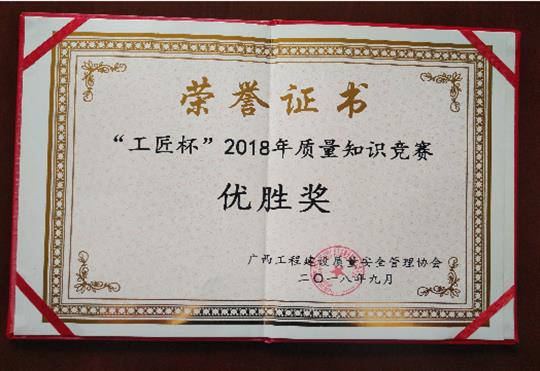 大发体育集团有限公司
喜获全区“工匠杯”2018年质量知识竞赛佳绩